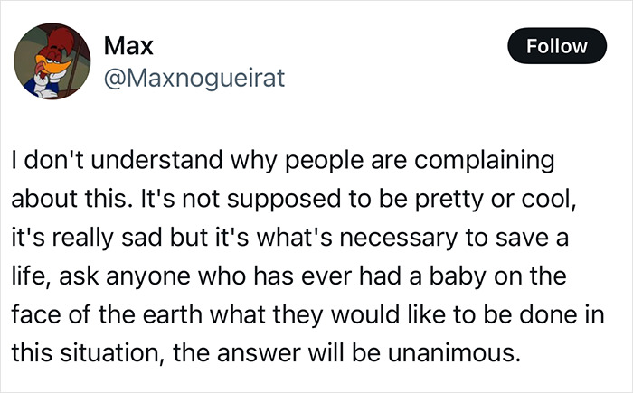 Tweet expressing strong opinion on keeping pregnant woman on life support for baby. Tweet expressing strong opinion on keeping pregnant woman on life support for baby.