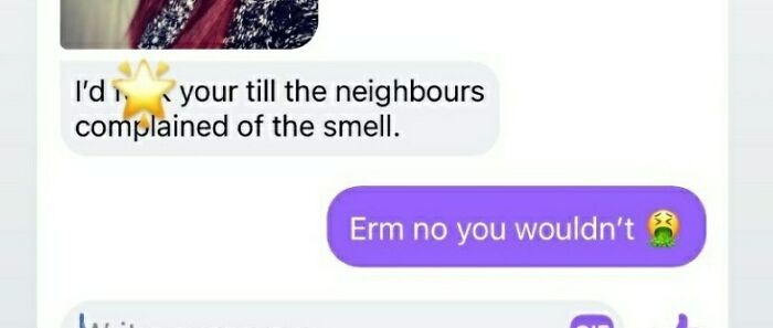 Chaotic dating app message exchange with emoji reactions.