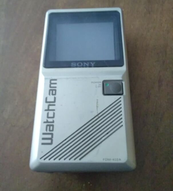 Sony WatchCam retro gadget on a wooden surface, evoking nostalgia for the good old days.