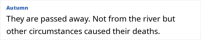 "Text message revealing circumstances of sisters' disappearance, mentioning their deaths not caused by the river. "Text message revealing circumstances of sisters' disappearance, mentioning their deaths not caused by the river.