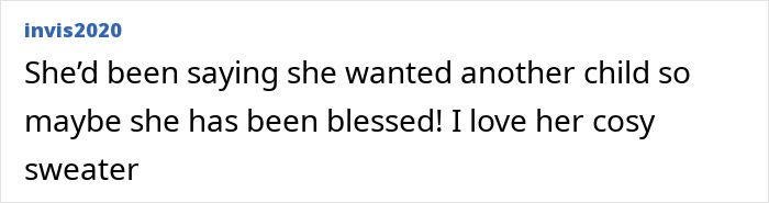 Comment speculating Adele's pregnancy while complimenting her sweater. Comment speculating Adele's pregnancy while complimenting her sweater.