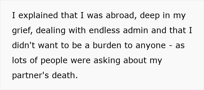 Text excerpt about dealing with grief after a partner's death. Text excerpt about dealing with grief after a partner's death.