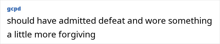 Comment mentioning a wardrobe malfunction at the Golden Globes with a ripped vintage dress. Comment mentioning a wardrobe malfunction at the Golden Globes with a ripped vintage dress.