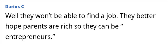 Comment on college students charged, discussing future job prospects and parental wealth. Comment on college students charged, discussing future job prospects and parental wealth.