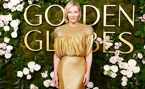 “Recycling Queen”: Cate Blanchett Re-Wears Custom Louis Vuitton Dress To The Golden Globes