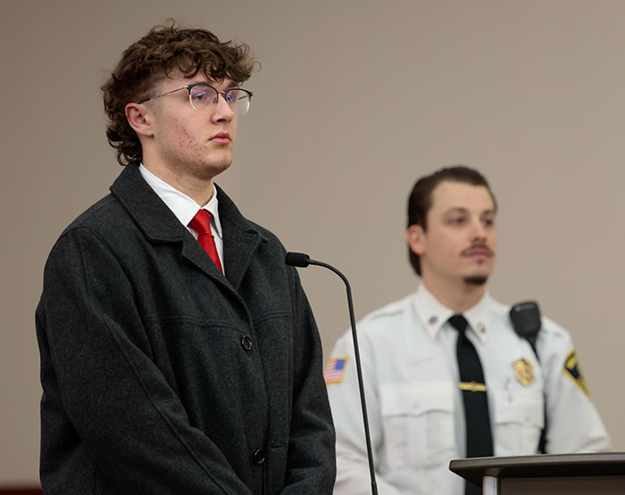College student in court with official, related to TikTok-inspired ambush incident. College student in court with official, related to TikTok-inspired ambush incident.
