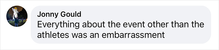 Social media comment criticizing the Paris Olympic event, excluding athletes' performances. Social media comment criticizing the Paris Olympic event, excluding athletes' performances.