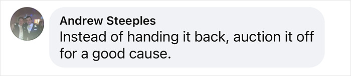 Comment suggesting athletes auction medals for charity after Paris Olympics. Comment suggesting athletes auction medals for charity after Paris Olympics.