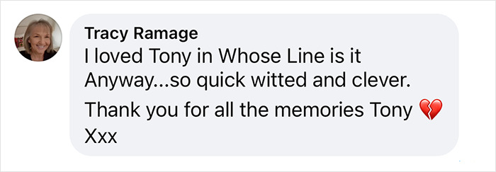 Tribute to 'Whose Line' star Tony Slattery, expressing admiration and gratitude for his humor and memorable performances. Tribute to 'Whose Line' star Tony Slattery, expressing admiration and gratitude for his humor and memorable performances.
