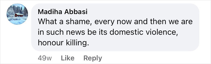Comment discussing domestic violence and honour killing related to arranged marriage bride case. Comment discussing domestic violence and honour killing related to arranged marriage bride case.