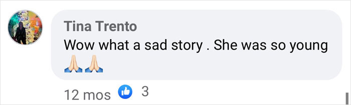 Comment expressing sadness over bride left malnourished in vegetative state, includes prayer emojis. Comment expressing sadness over bride left malnourished in vegetative state, includes prayer emojis.