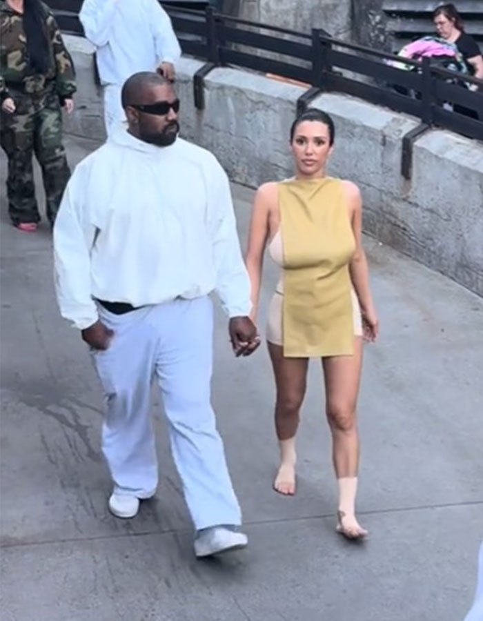 Bianca Censori's Glitter Tights And Kanye's Rare Smile Go Viral After New Year Photo Dump Bianca Censori's Glitter Tights And Kanye's Rare Smile Go Viral After New Year Photo Dump
