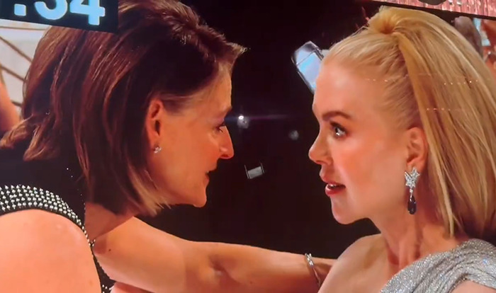 Jodie Foster and Nicole Kidman engaged in a focused conversation. Jodie Foster and Nicole Kidman engaged in a focused conversation.