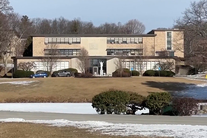 Building exterior with snowy grounds, related to students in TikTok-inspired kidnapping incident. Building exterior with snowy grounds, related to students in TikTok-inspired kidnapping incident.