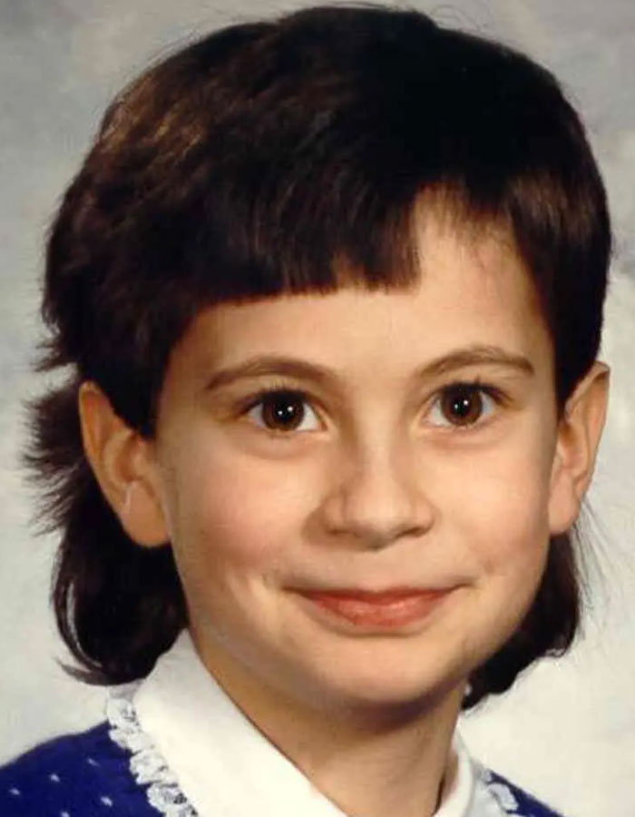 A young girl with short dark hair and a blue sweater, related to the Cherrie Mahan case from 1985. A young girl with short dark hair and a blue sweater, related to the Cherrie Mahan case from 1985.