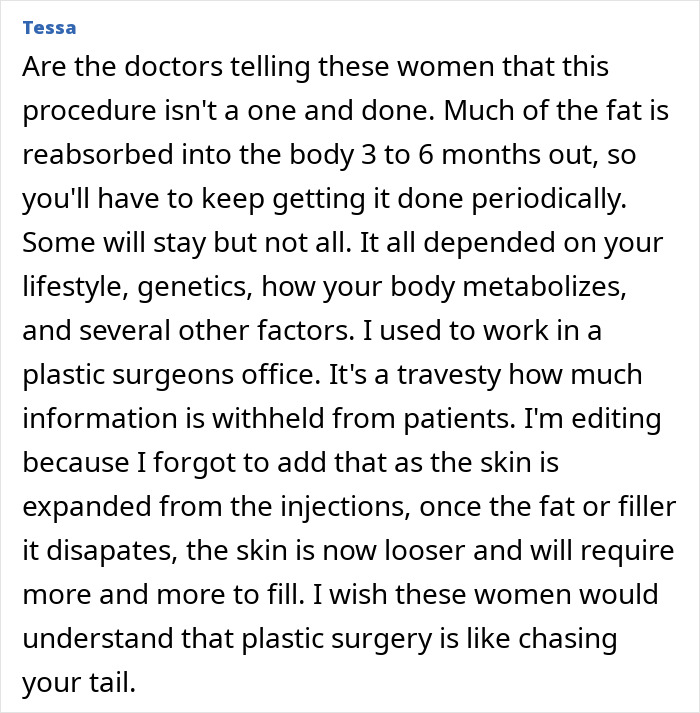 Text questioning the transparency of 'Ozempic face' treatments and their long-term effects on skin. Text questioning the transparency of 'Ozempic face' treatments and their long-term effects on skin.