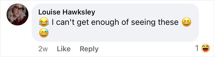 Comment about a painting of a man's wife, expressing amusement with emojis. Comment about a painting of a man's wife, expressing amusement with emojis.