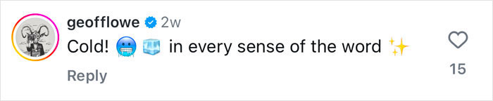 Instagram comment with emojis reacting to a viral ballerina dancing in Antarctica waters. Instagram comment with emojis reacting to a viral ballerina dancing in Antarctica waters.