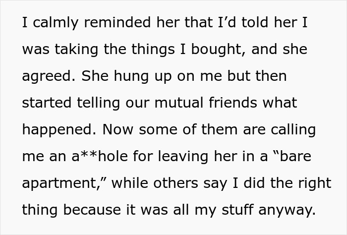 Woman Is Mad After Roommate Takes Everything He Bought Upon Being Kicked Out, Gets A Reality Check Woman Is Mad After Roommate Takes Everything He Bought Upon Being Kicked Out, Gets A Reality Check