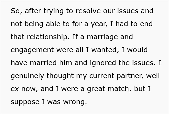 Text on relationship struggles and ending an engagement over unresolved issues. Text on relationship struggles and ending an engagement over unresolved issues.