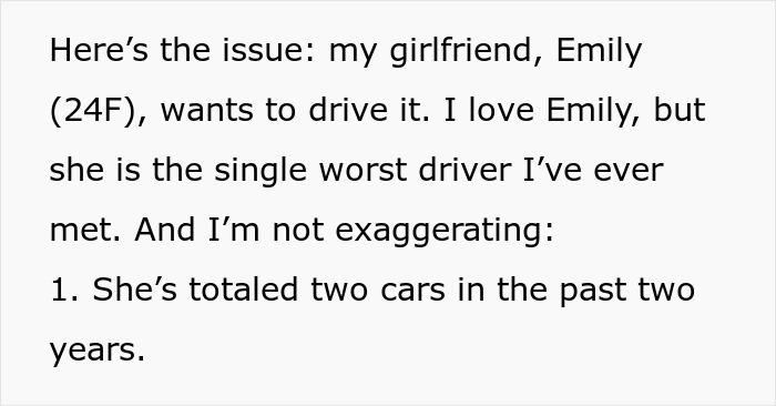 Man Sets Boundaries For His New Car After Girlfriend Totals Two Cars, Faces Backlash Man Sets Boundaries For His New Car After Girlfriend Totals Two Cars, Faces Backlash