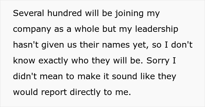 Text image discussing new company hires, lacking specific details on report structure. Text image discussing new company hires, lacking specific details on report structure.