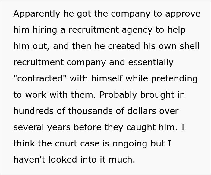 Text about a man using a shell recruitment company in a financial scheme. Text about a man using a shell recruitment company in a financial scheme.