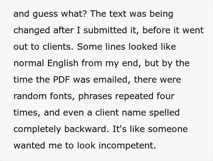 “Beyond Petty”: Woman’s Desperate Plot To Smear Coworker’s Reputation Ends In HR Nightmare “Beyond Petty”: Woman’s Desperate Plot To Smear Coworker’s Reputation Ends In HR Nightmare