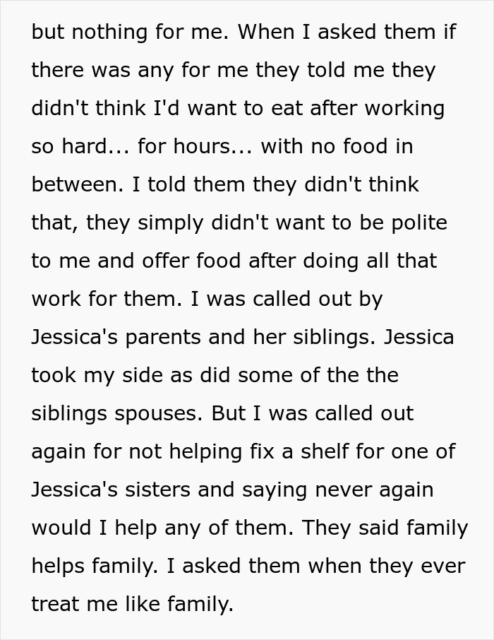 Text about a man refusing to help his in-laws after feeling mistreated and discussing family dynamics. Text about a man refusing to help his in-laws after feeling mistreated and discussing family dynamics.