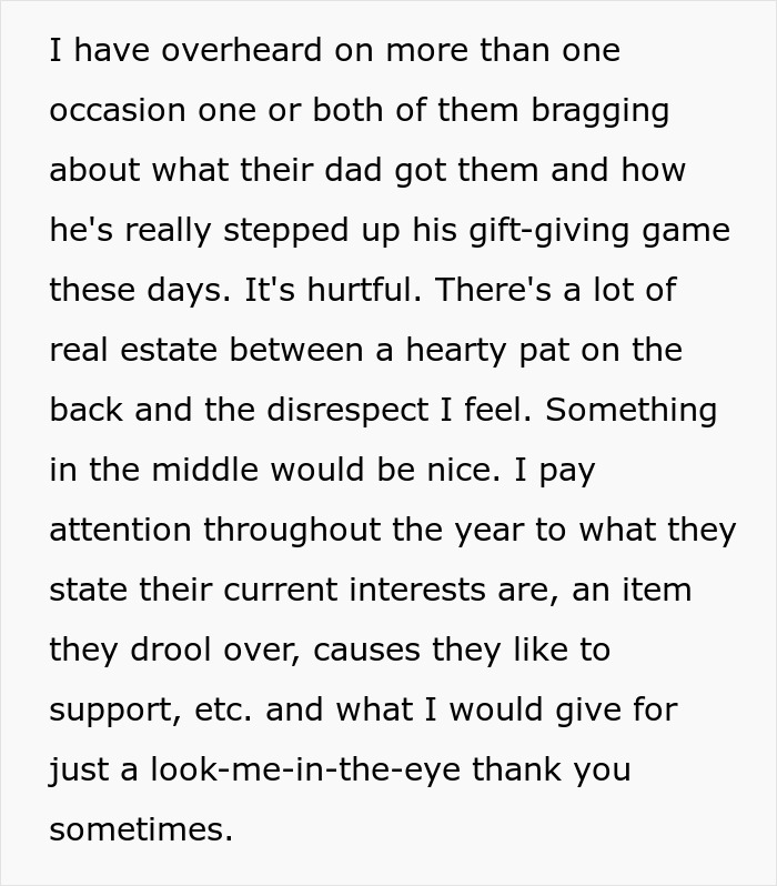 Woman Devastated After Adult Step-Kids Ruin Her Joy Of Gift-Giving, Decides To Step Away Woman Devastated After Adult Step-Kids Ruin Her Joy Of Gift-Giving, Decides To Step Away