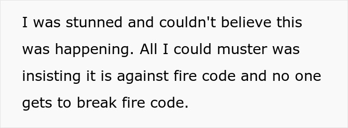 Text emphasizing frustration over neighbors' stroller blocking a door and citing fire code violations. Text emphasizing frustration over neighbors' stroller blocking a door and citing fire code violations.