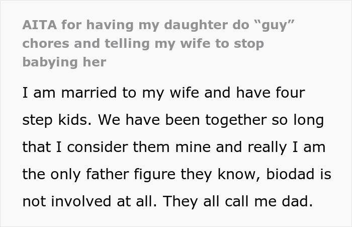 Dad’s Effort To Empower Stepdaughter Backfires, Wife Leaves Mid-Argument Over Gender Roles Dad’s Effort To Empower Stepdaughter Backfires, Wife Leaves Mid-Argument Over Gender Roles