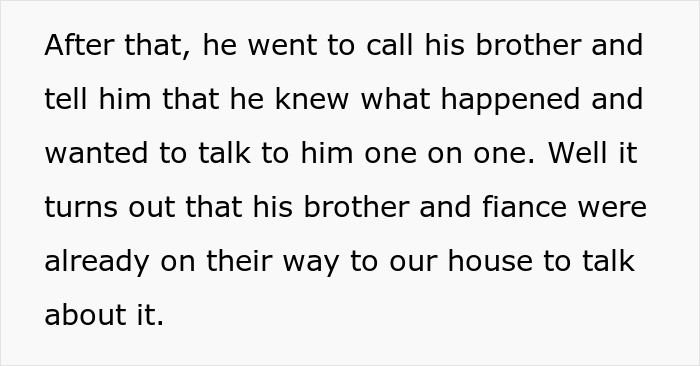 Text discussing a man calling his brother regarding a family matter. Text discussing a man calling his brother regarding a family matter.