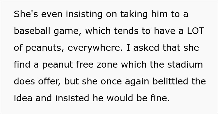 Woman Warns MIL About Son’s Severe Allergy, MIL Brushes It Off And Plans A Peanut-Heavy Outing Woman Warns MIL About Son’s Severe Allergy, MIL Brushes It Off And Plans A Peanut-Heavy Outing