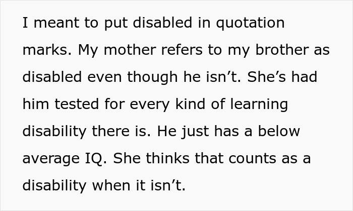 “Being Dumb Is A Disability”: Woman Cuts Parents Off After They Leave Everything To “Disabled” Son “Being Dumb Is A Disability”: Woman Cuts Parents Off After They Leave Everything To “Disabled” Son