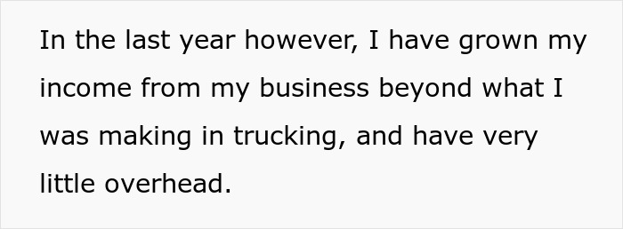 Text about a man growing his business income beyond trucking, emphasizing low overhead. Text about a man growing his business income beyond trucking, emphasizing low overhead.