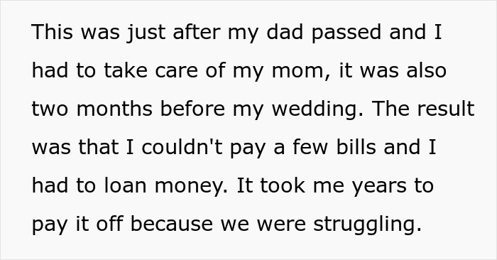 Text describing financial struggles and the impact of unpaid dues. Text describing financial struggles and the impact of unpaid dues.