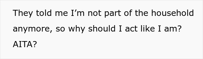 Text questioning household status and asking "AITA? Text questioning household status and asking "AITA?