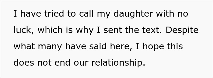 Text message expressing concern about strained relationship with daughter over college fund issues. Text message expressing concern about strained relationship with daughter over college fund issues.
