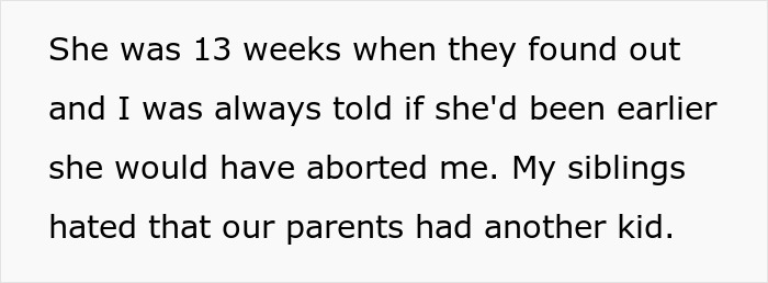 Text about a teen feeling unwanted due to family dynamics; resentment over surprise sibling. Text about a teen feeling unwanted due to family dynamics; resentment over surprise sibling.