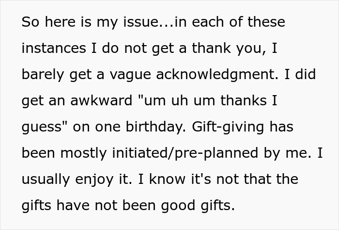 Woman Devastated After Adult Step-Kids Ruin Her Joy Of Gift-Giving, Decides To Step Away Woman Devastated After Adult Step-Kids Ruin Her Joy Of Gift-Giving, Decides To Step Away