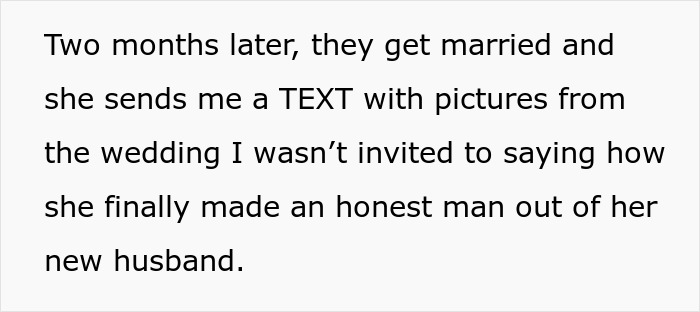 Text message about a wedding not invited to, expressing surprise and feelings of exclusion from the event. Text message about a wedding not invited to, expressing surprise and feelings of exclusion from the event.