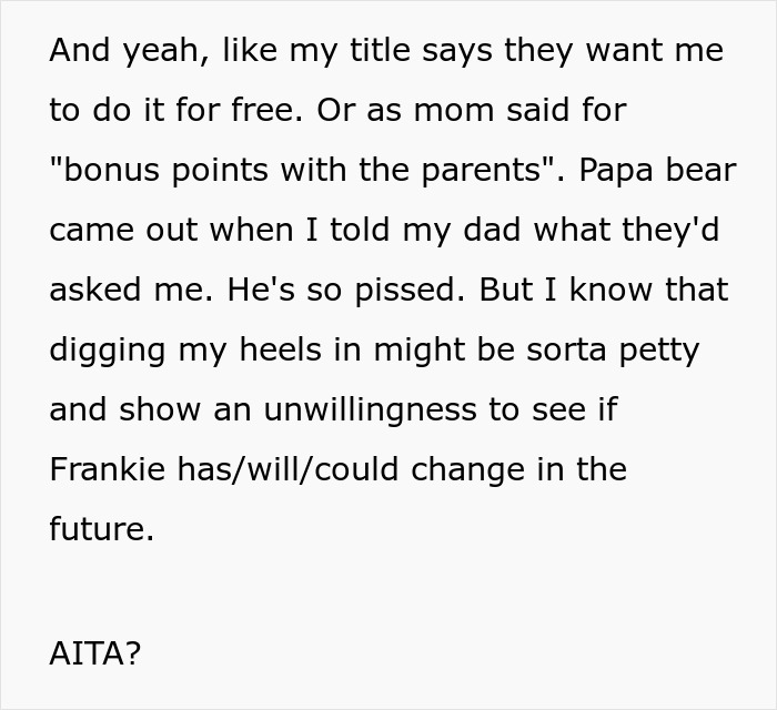 Text discussing a teen's dilemma about tutoring after years of bullying by mom's stepkid. Text discussing a teen's dilemma about tutoring after years of bullying by mom's stepkid.