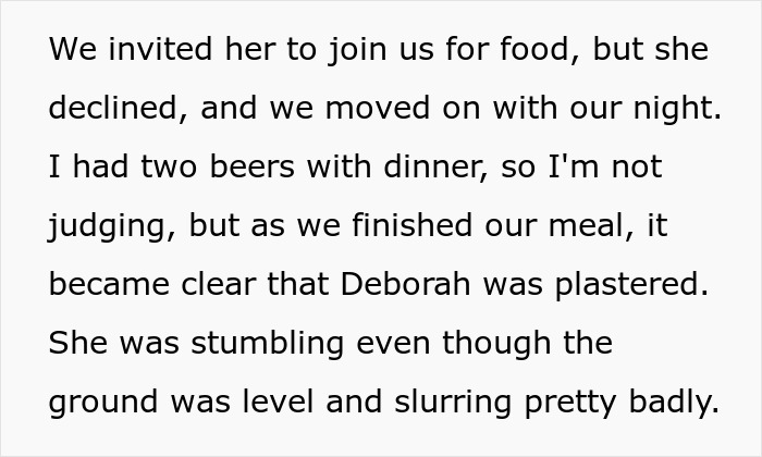 Text from a story about calling an ambulance for a coworker after noticing signs of intoxication. Text from a story about calling an ambulance for a coworker after noticing signs of intoxication.
