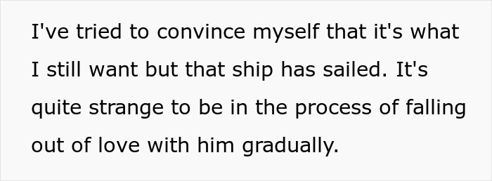 Text on a white background reflecting thoughts on falling out of love. Text on a white background reflecting thoughts on falling out of love.