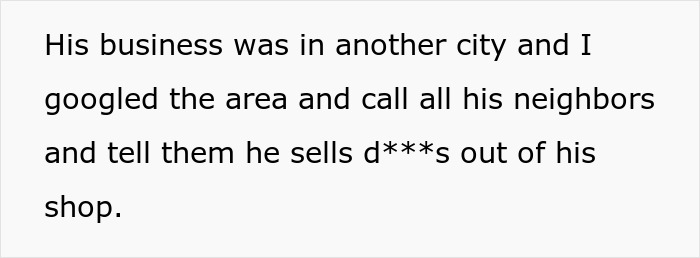 Text message about long-term revenge over unpaid client. Text message about long-term revenge over unpaid client.