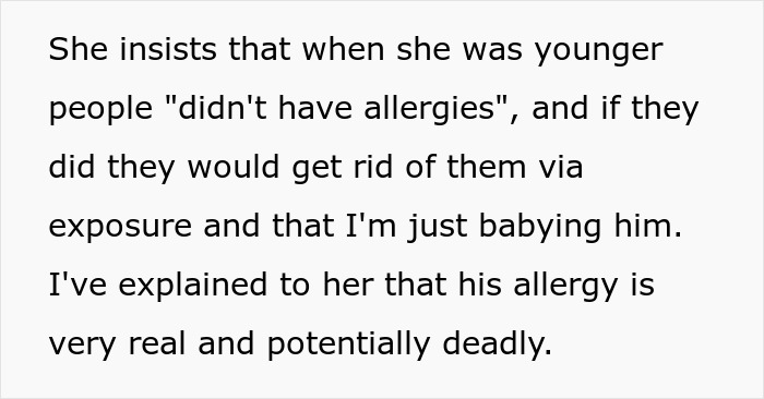 Woman Warns MIL About Son’s Severe Allergy, MIL Brushes It Off And Plans A Peanut-Heavy Outing Woman Warns MIL About Son’s Severe Allergy, MIL Brushes It Off And Plans A Peanut-Heavy Outing