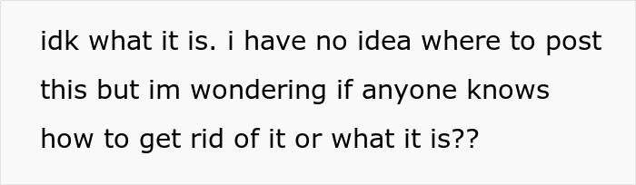 Text about unidentified stains and a request for advice on removal. Text about unidentified stains and a request for advice on removal.