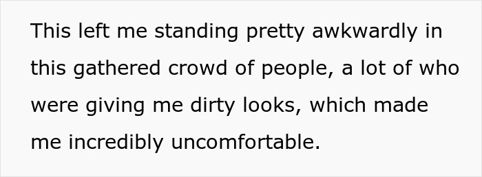 Text describing an awkward moment in a crowd after a proposal rejection. Text describing an awkward moment in a crowd after a proposal rejection.