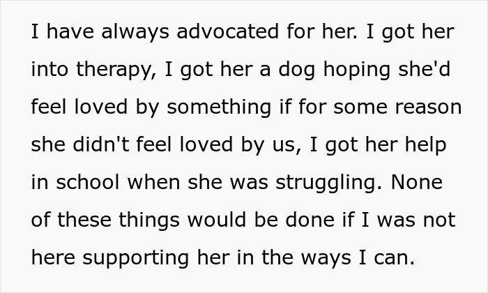 Text about a husband's responsibility for his daughter, describing his supportive actions and advocacy. Text about a husband's responsibility for his daughter, describing his supportive actions and advocacy.